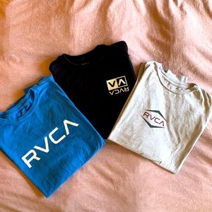 3 long sleeve M shirts by RVCA; pre-owned great condition